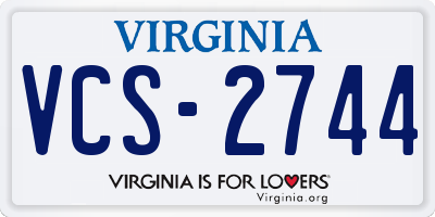 VA license plate VCS2744