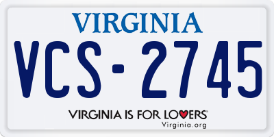 VA license plate VCS2745
