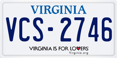 VA license plate VCS2746