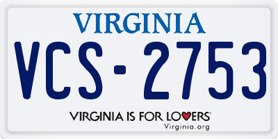 VA license plate VCS2753
