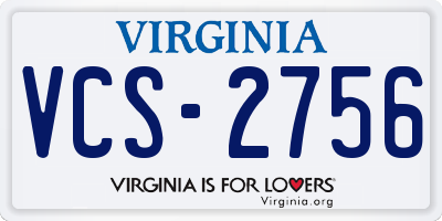 VA license plate VCS2756