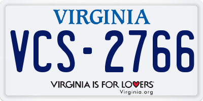 VA license plate VCS2766