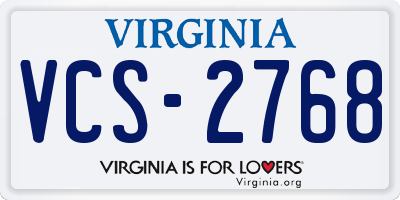 VA license plate VCS2768