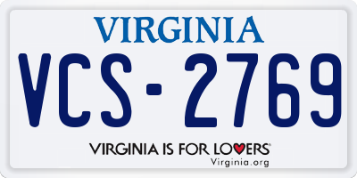 VA license plate VCS2769