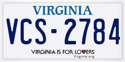VA license plate VCS2784