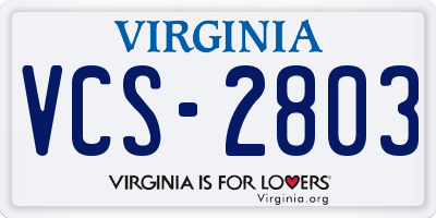 VA license plate VCS2803