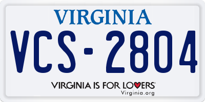 VA license plate VCS2804