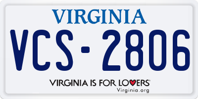 VA license plate VCS2806