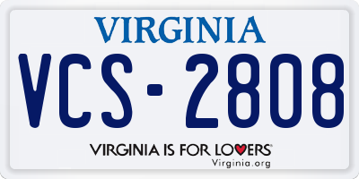 VA license plate VCS2808