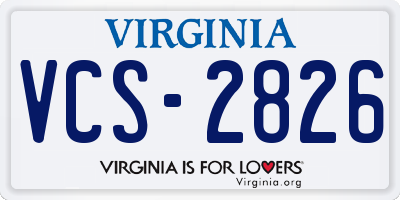 VA license plate VCS2826
