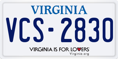VA license plate VCS2830