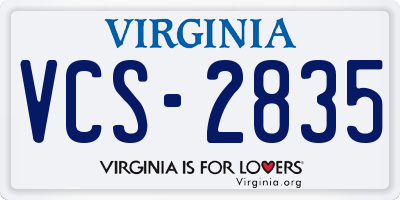 VA license plate VCS2835