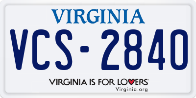 VA license plate VCS2840
