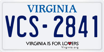 VA license plate VCS2841