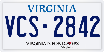 VA license plate VCS2842