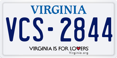 VA license plate VCS2844