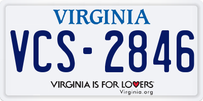 VA license plate VCS2846
