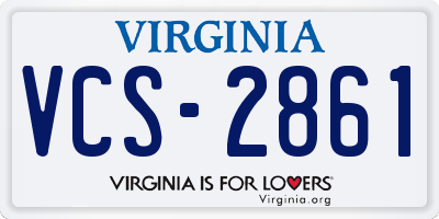 VA license plate VCS2861