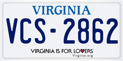 VA license plate VCS2862