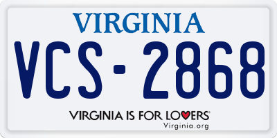 VA license plate VCS2868