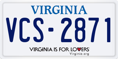 VA license plate VCS2871