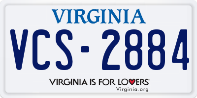 VA license plate VCS2884