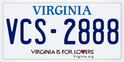VA license plate VCS2888