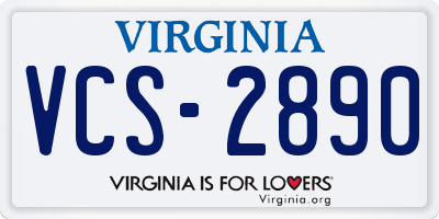 VA license plate VCS2890