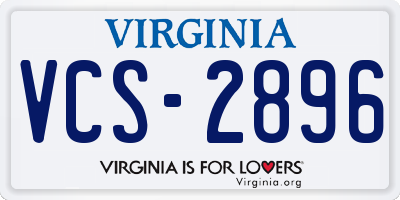 VA license plate VCS2896