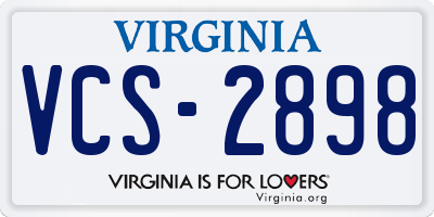 VA license plate VCS2898