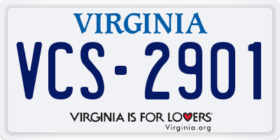 VA license plate VCS2901