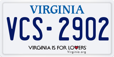 VA license plate VCS2902