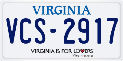 VA license plate VCS2917