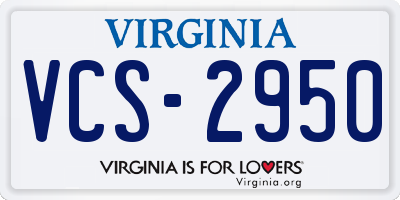 VA license plate VCS2950