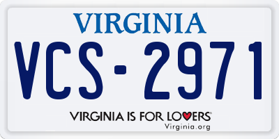 VA license plate VCS2971