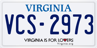 VA license plate VCS2973