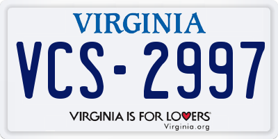 VA license plate VCS2997
