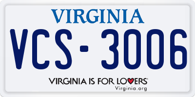 VA license plate VCS3006