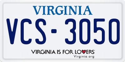 VA license plate VCS3050