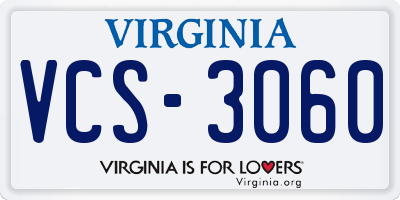 VA license plate VCS3060