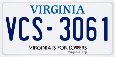VA license plate VCS3061