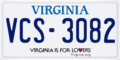 VA license plate VCS3082