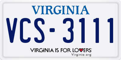 VA license plate VCS3111