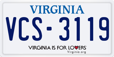 VA license plate VCS3119