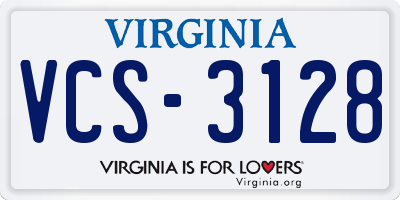 VA license plate VCS3128