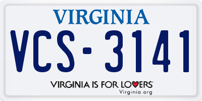 VA license plate VCS3141