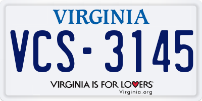 VA license plate VCS3145