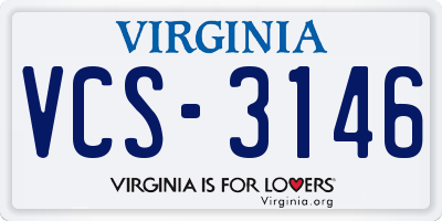 VA license plate VCS3146