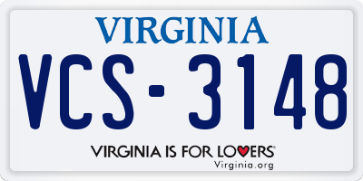 VA license plate VCS3148