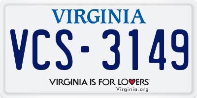 VA license plate VCS3149